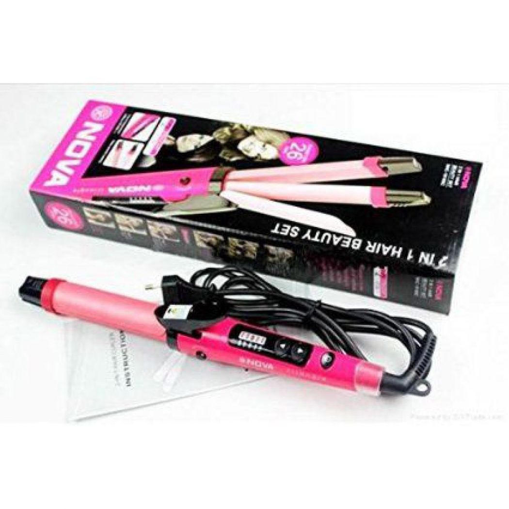 Combo of Nova Professional 2 In 1 Hair Curler - Straightner NHC-1818sc